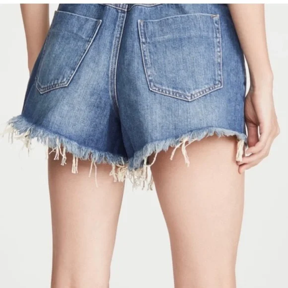 FREE PEOPLE SHORTS LIVIN BLUE WE THE FREE FRAYED w BELT SMALL SEE YOU SOMETIME - Picture 14 of 16